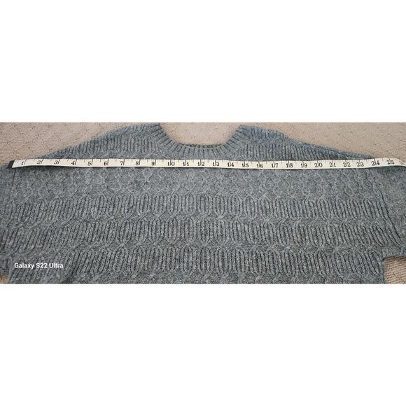 CJ Banks VTG Gray Chunky Knit Crewneck Long Sleeve Sweater Pattern Design W Smal - Picture 3 of 10